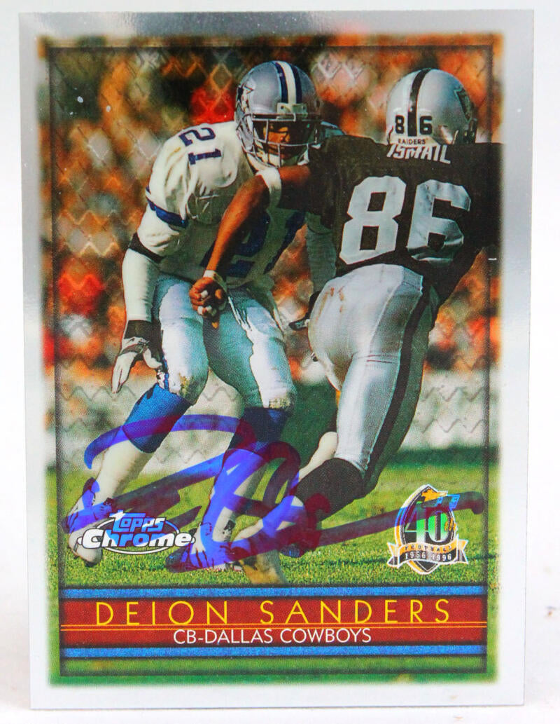 1996 Topps Chrome #79 Deion Sanders Auto Cowboys Autograph Beckett Wit –  The Jersey Source