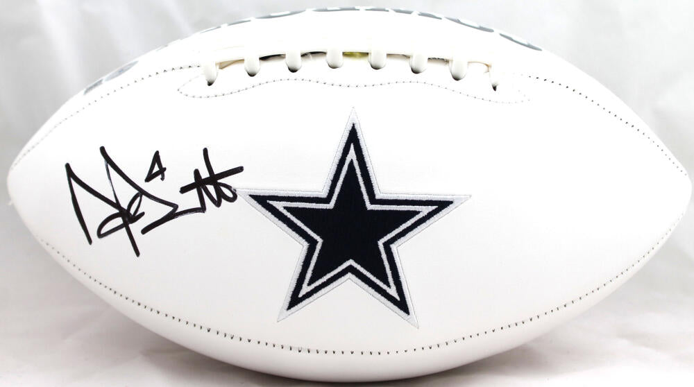 Dak Prescott Autographed Dallas Cowboys Logo Football-Beckett W Hologram  *Black