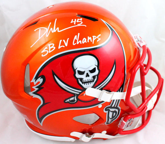 Devin White Signed Tampa Bay Bucs F/S Flash Speed Authentic Helmet w/SB Champs-Beckett W Hologram *White