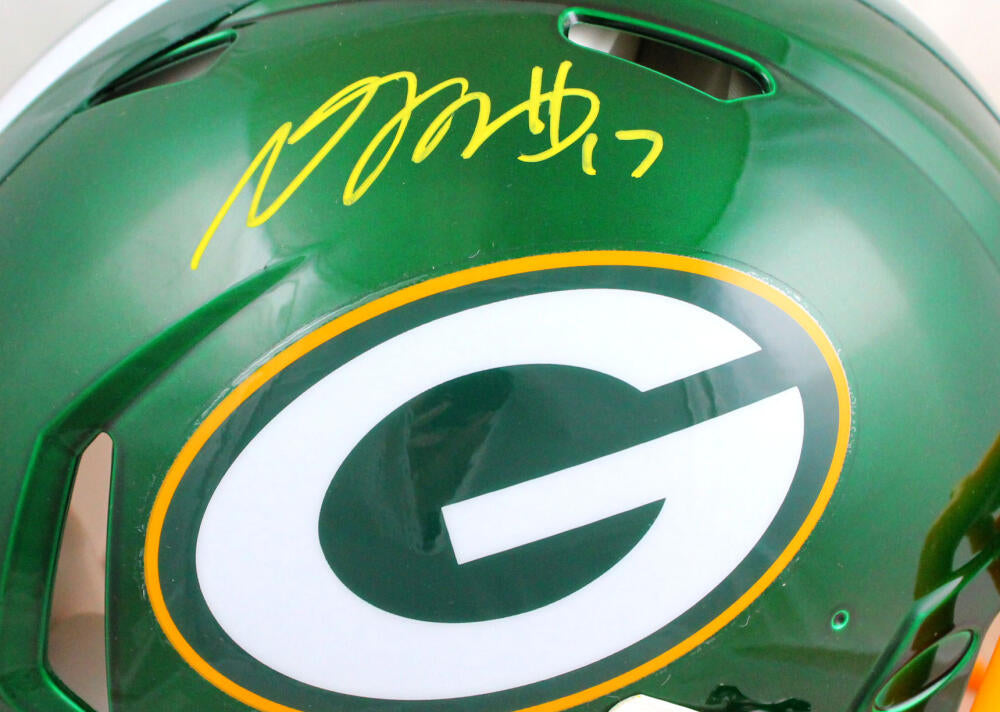 Davante Adams Autographed Packers F/S Flash Speed Helmet-Beckett W