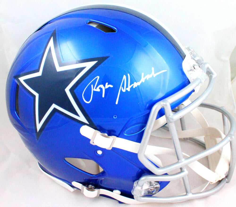 roger staubach signed football