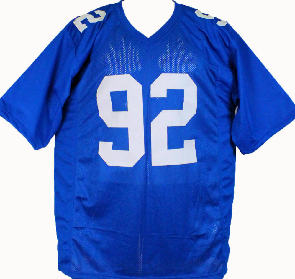 : Michael Strahan Authentic Signed Blue Pro Style Jersey