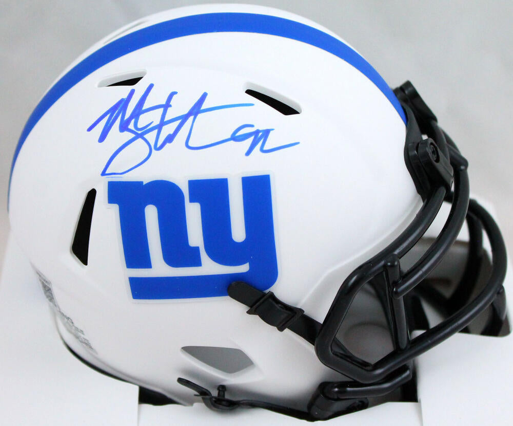 Michael Strahan Autographed NY Giants Lunar Speed Mini Helmet-Beckett – The  Jersey Source