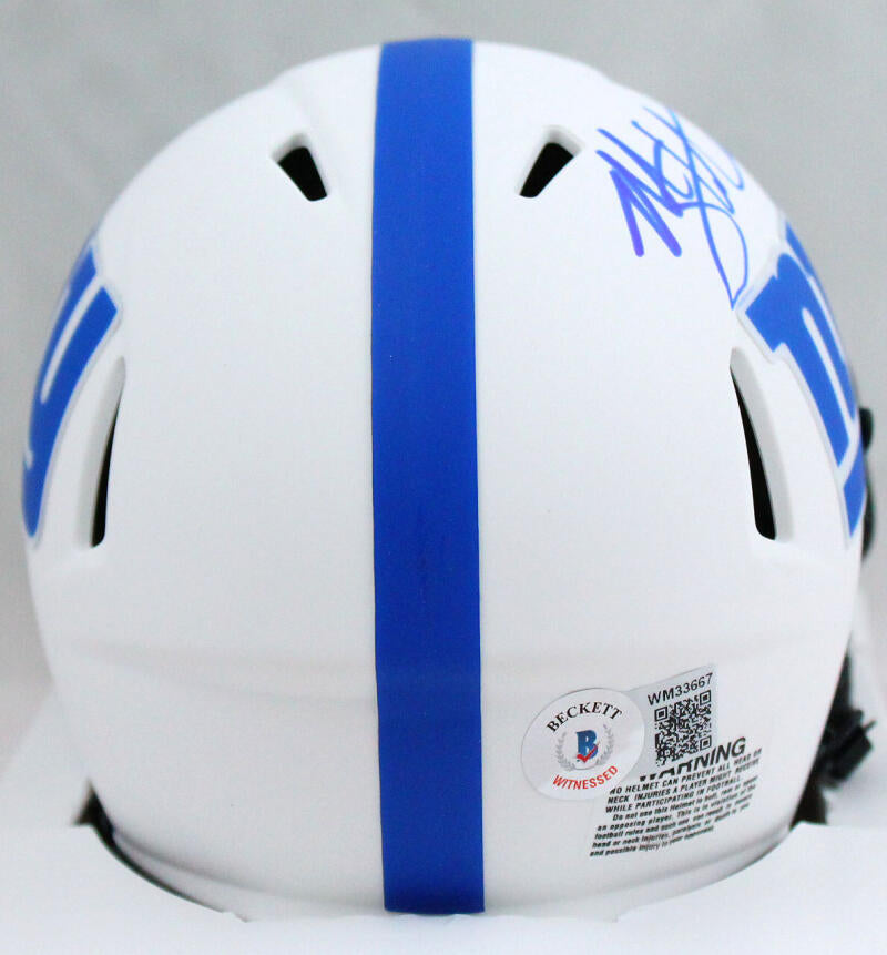 Michael Strahan Autographed NY Giants Lunar Speed Mini Helmet-Beckett – The  Jersey Source