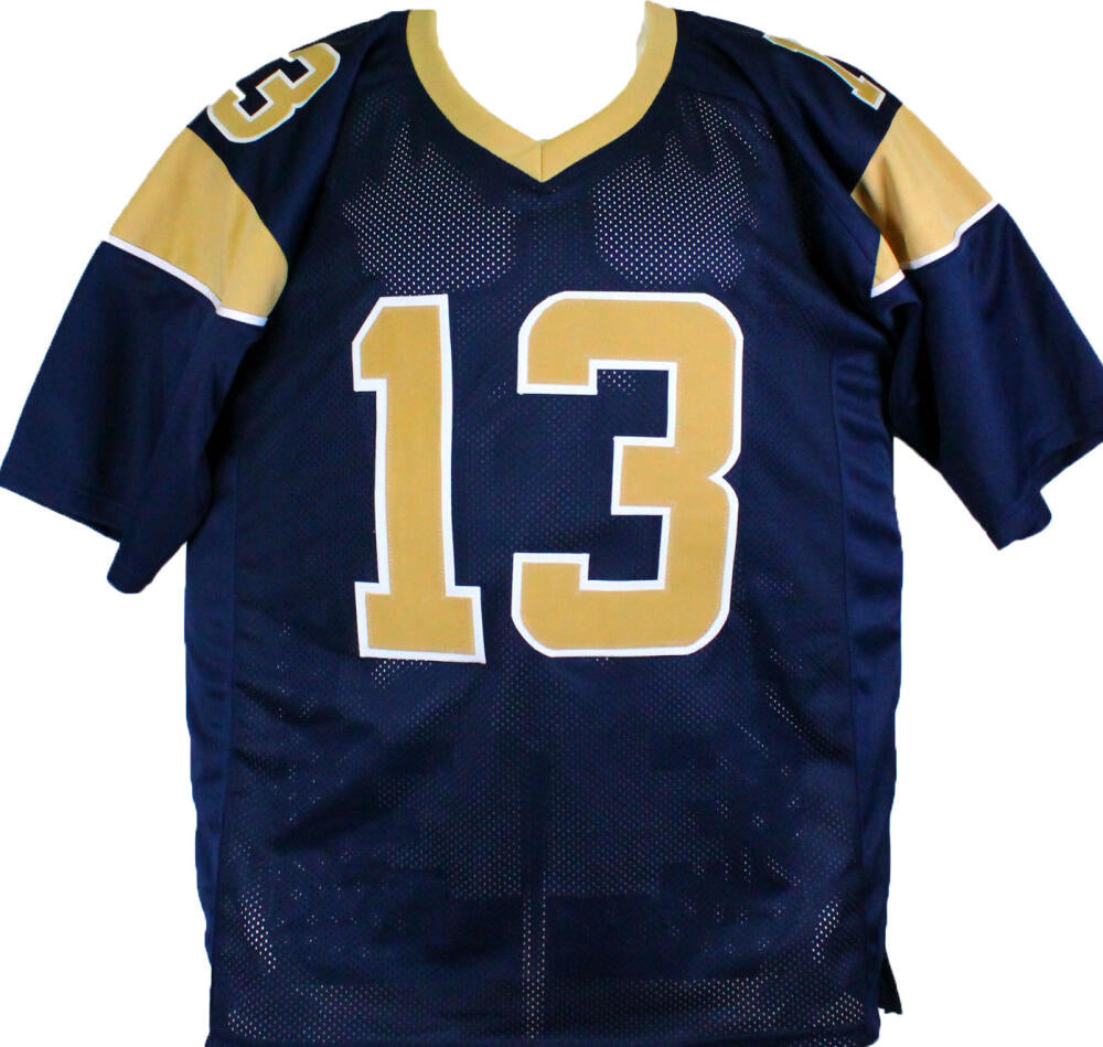 The Jersey Source Kurt Warner Autographed Blue/Yellow Pro Style Stat Jersey-Beckett W Hologram