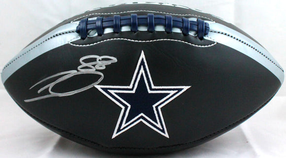 CeeDee Lamb Autographed Dallas Cowboys Black Logo Football-Fanatics *Silver
