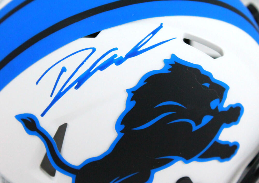 D'Andre Swift Autographed Detroit Lions Mini Football Helmet - Fanatics