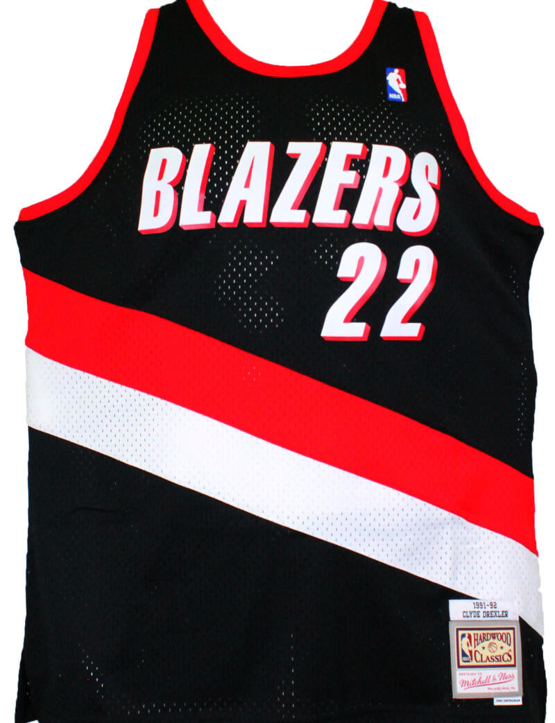 Clyde Drexler Portland Trail Blazers Autographed Mitchell and Ness