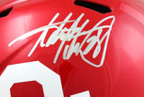 Adrian Peterson Autographed Oklahoma Sooners F/S Riddell Speed Helmet-Beckett W Hologram *Silver