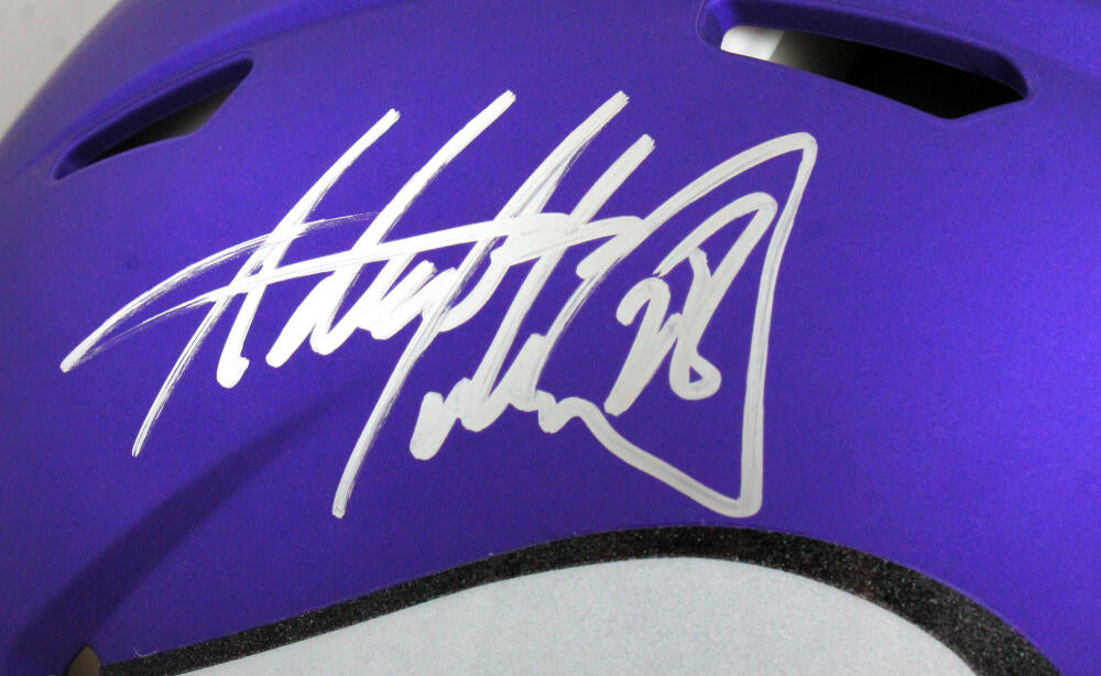 Adrian Peterson Autographed Minnesota Vikings F/S Speed Helmet- Beckett W  Holo