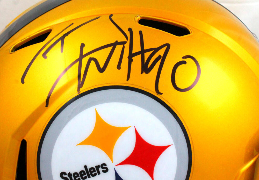 TJ Watt Autographed Pittsburgh Steelers Flash Mini Helmet-Beckett W Ho –  The Jersey Source