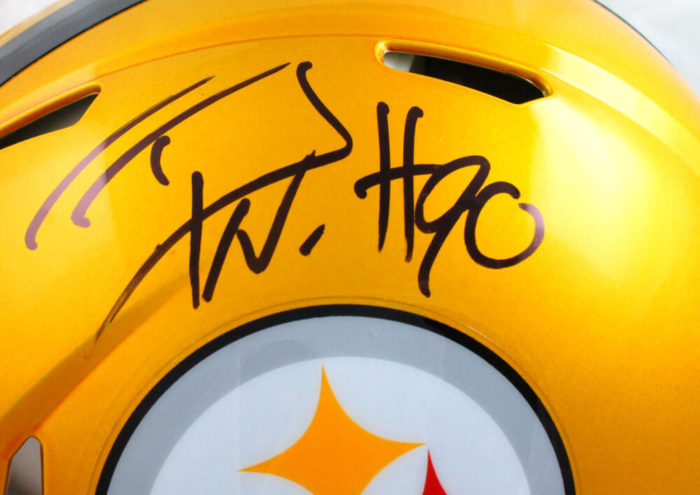 TJ Watt Autographed Pittsburgh Steelers F/S Camo Speed Helmet-Beckett – The  Jersey Source