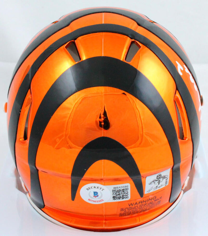 Ja'Marr Chase Autographed Cincinnati Bengals Speed Mini Helmet  *Front-Beckett W Hologram *Black