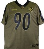TJ Watt Pittsburgh Steelers Autographed Nike 2021 Salute To Service Limited Player Jersey-Beckett W Hologram *Silver