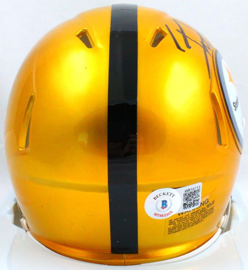 TJ Watt Autographed Pittsburgh Steelers Flash Mini Helmet-Beckett