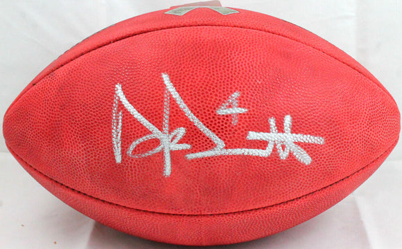Dak Prescott Autographed NFL Salute to Service Duke Authentic Football-Beckett W Hologram *Silver