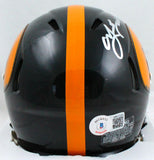 AJ Epenesa Autographed Iowa Hawkeyes Speed Mini Helmet-Beckett W Hologram *Silver
