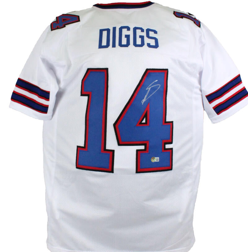 GSSM Stefon Diggs Signed White Jersey (2) (Beckett)