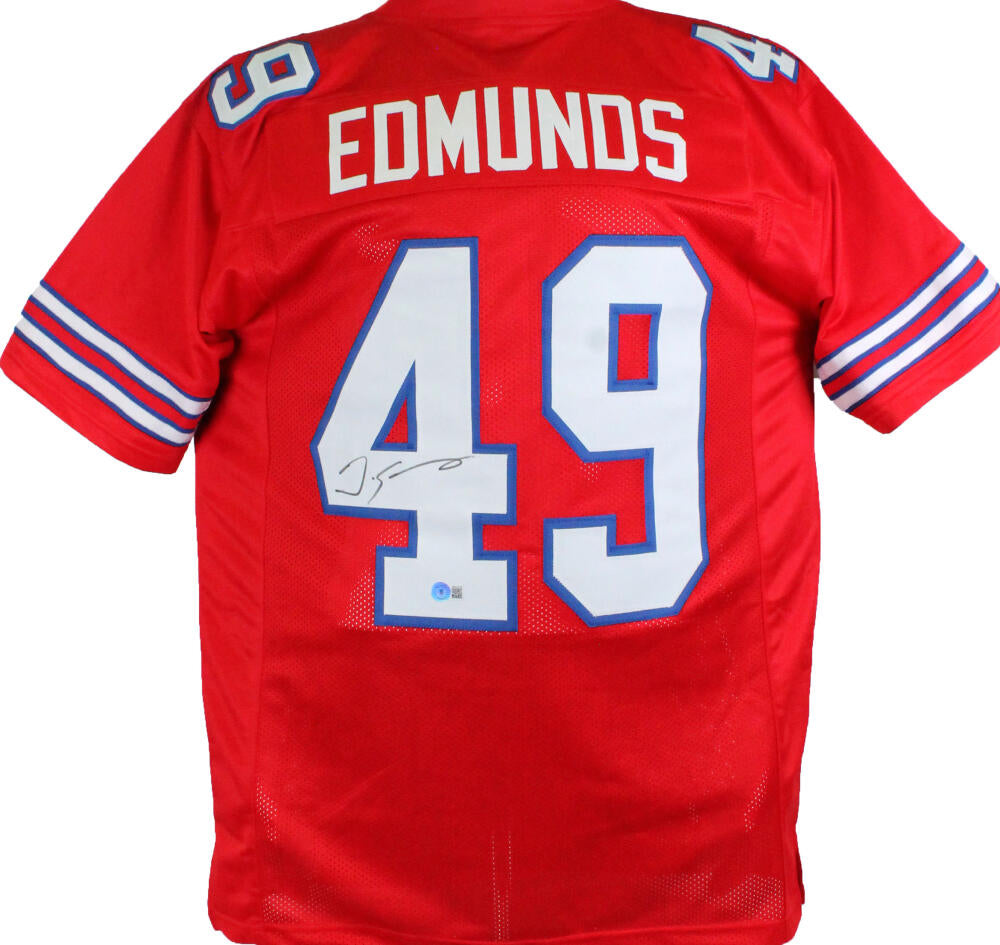 The Jersey Source Tremaine Edmunds Autographed Red Pro Style Jersey- Beckett W Hologram *Black