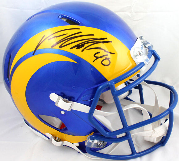 Von Miller Autographed Los Angeles Rams F/S Speed Authentic Helmet-Beckett W Hologram *Black