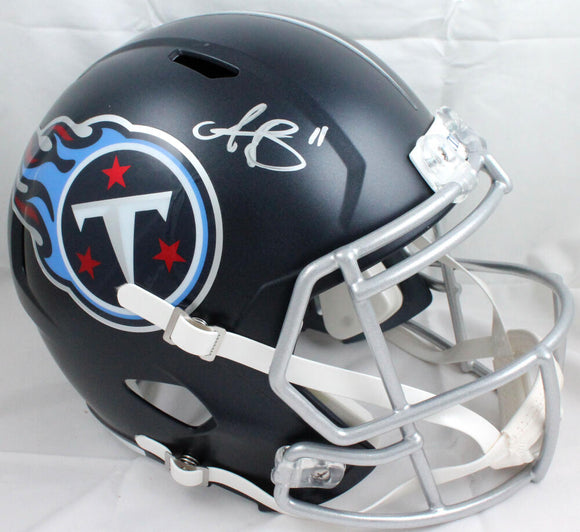 AJ Brown Autographed Tennessee Titans F/S Speed Helmet-Beckett W Hologram *Silver