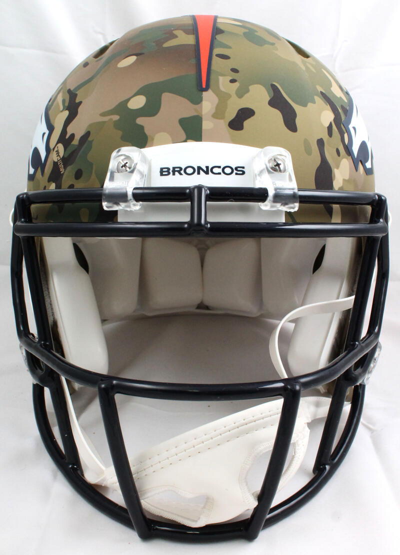 John Elway Signed Denver Broncos Camo Speed Authentic Helmet Beckett