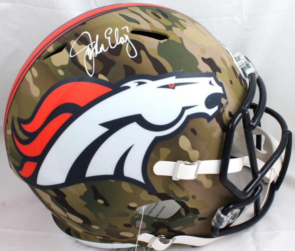 John Elway Autographed Denver Broncos Camo Replica Full-Size