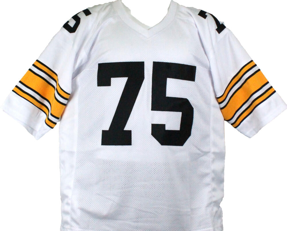 Joe Greene Signed Black Custom Short Sleeve Jersey Inscribed HOF