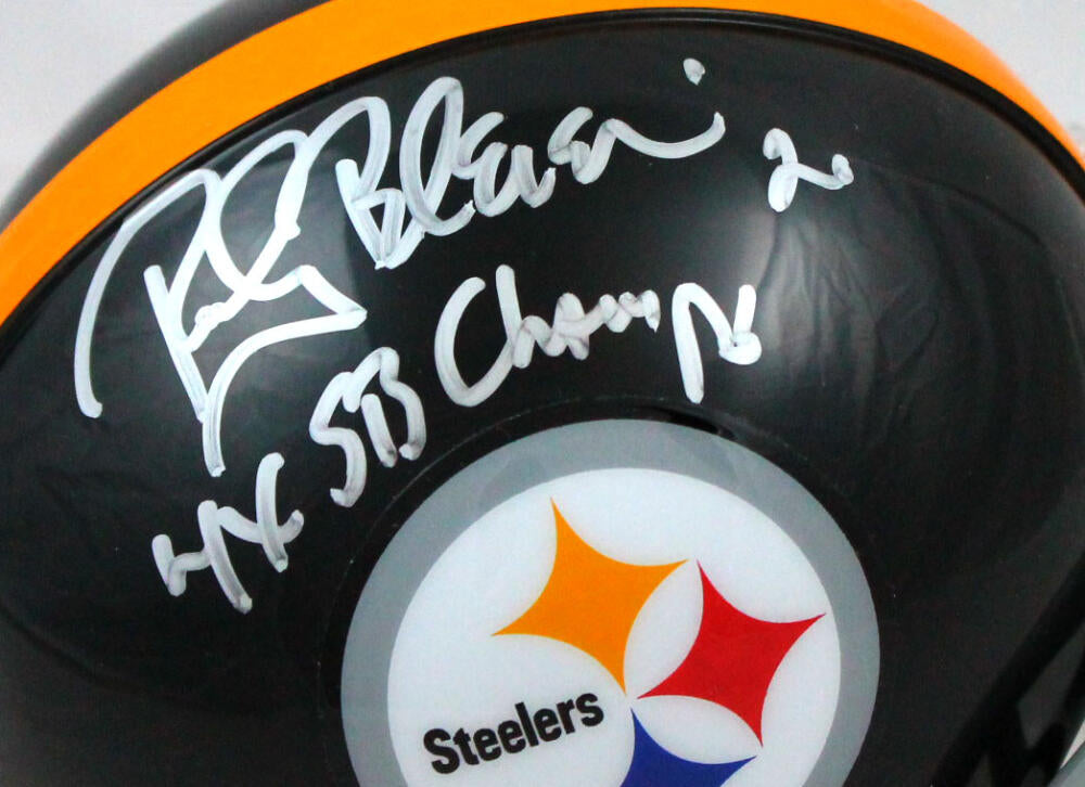 Rocky Bleier Signed Pittsburgh Steelers Logo Football w/SB Champs