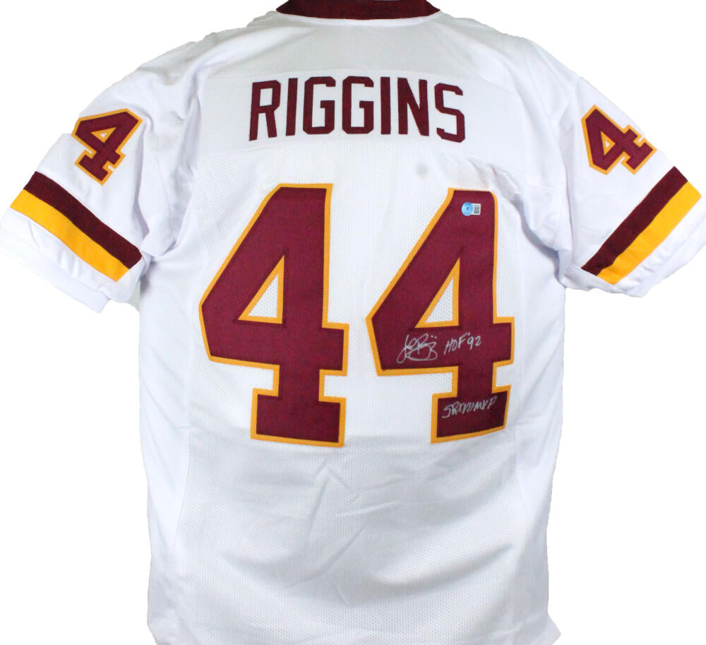 John Riggins Autographed White Pro Style Jersey w/2 Insc.- Beckett W H –  The Jersey Source