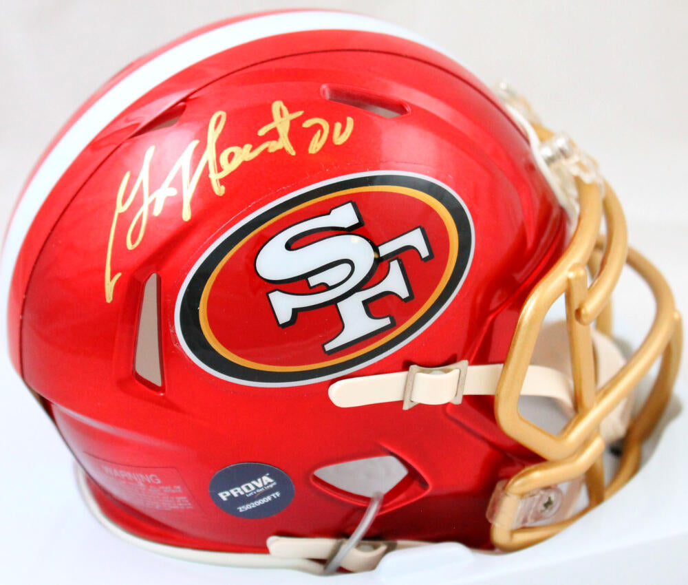 Garrison Hearst Autographed 49ers Flash Speed Mini Helmet-Prova *Gold – The  Jersey Source