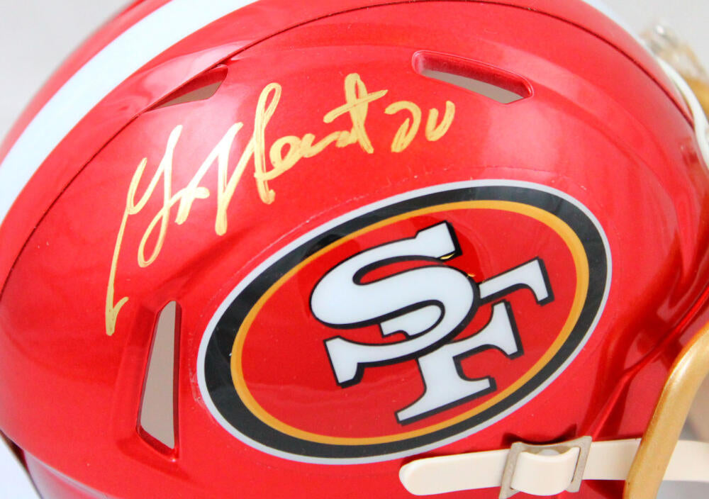 Garrison Hearst Autographed 49ers Flash Speed Mini Helmet-Prova *Gold – The  Jersey Source