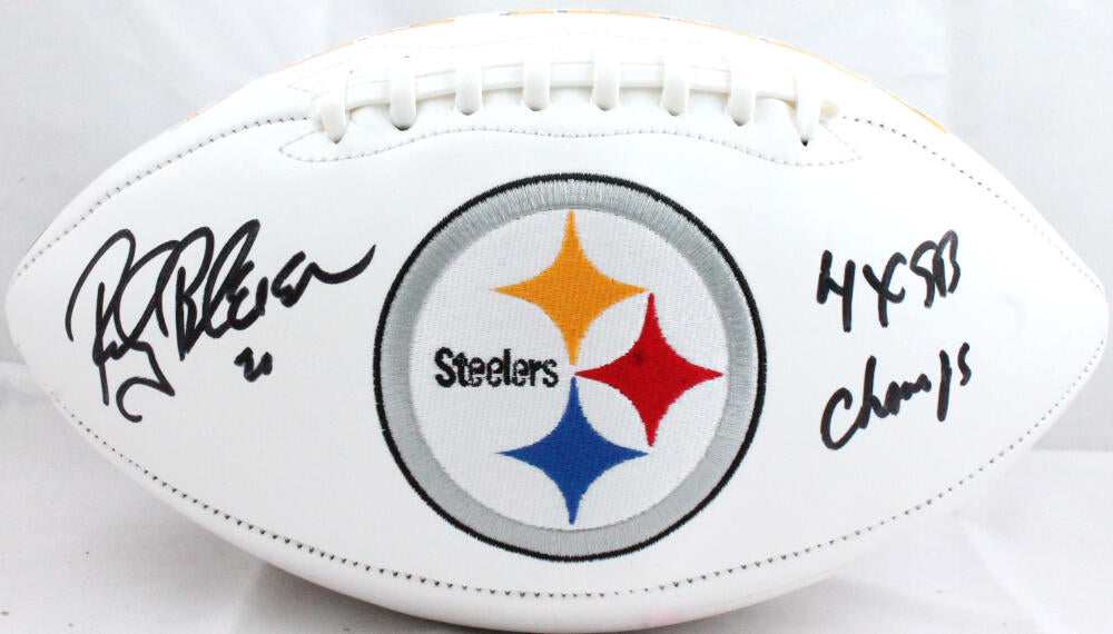 Rocky Bleier Signed Pittsburgh Steelers Logo Football 4x SB Champ