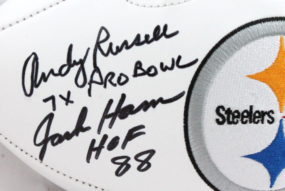 Jack Lambert Jack Ham Andy Russell HOF Signed Steelers Logo Football-B –  The Jersey Source