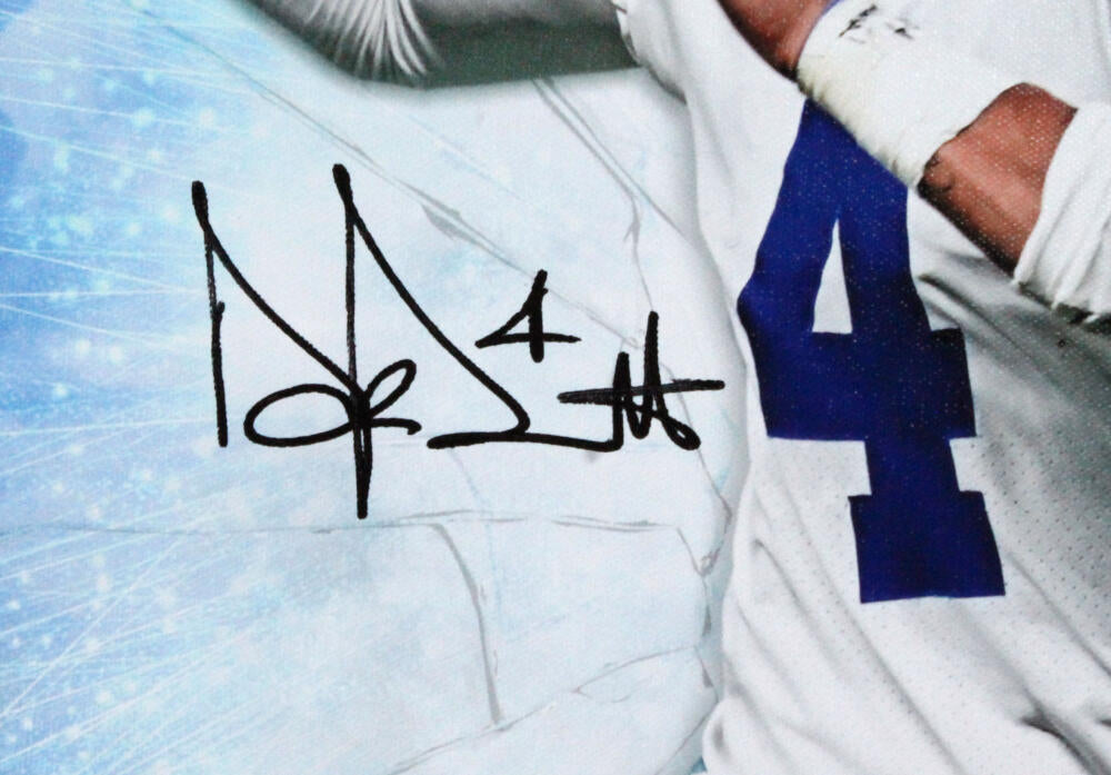 Dak Prescott Signed Dallas Cowboys Framed 16x20 Stretched Canvas- BA W –  The Jersey Source