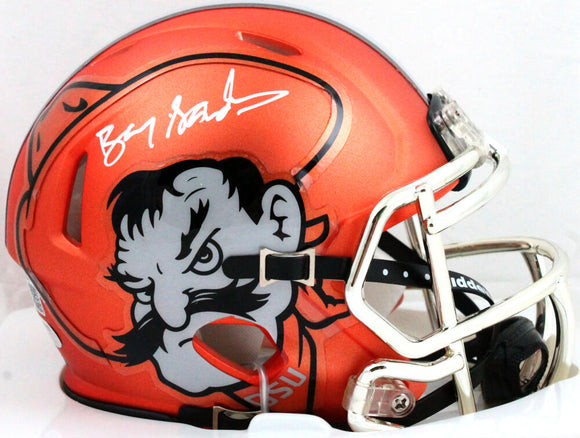 Barry Sanders Autographed OSU Cowboys 'Pistol Pete' Mini Helmet-Beckett Hologram *White