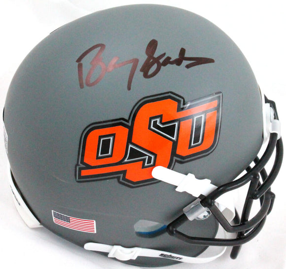 Barry Sanders Autographed OSU Cowboys Schutt Mini Helmet-Beckett Hologram