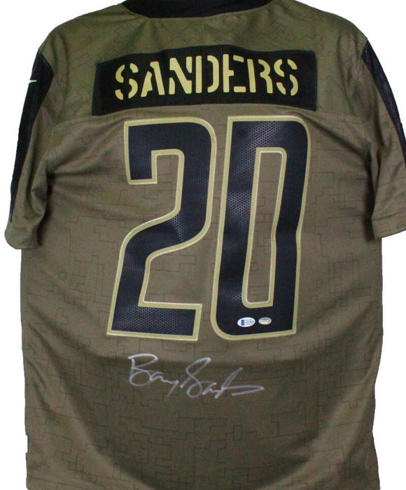 Barry Sanders Detroit Lions Autographed Nike 2021 Salute To Service Limited Player Jersey-Beckett Hologram