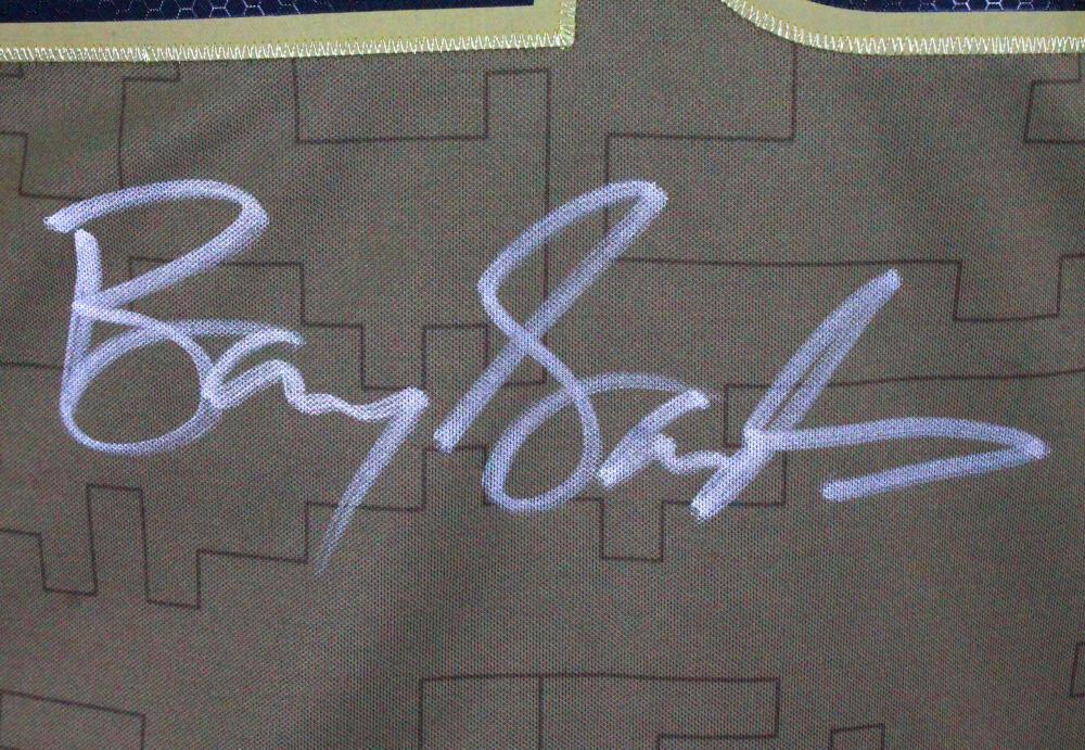 DETROIT LIONS BARRY SANDERS signed INSCRIBED NIKE SALUTE SERVICE JERSEY  BECKETT