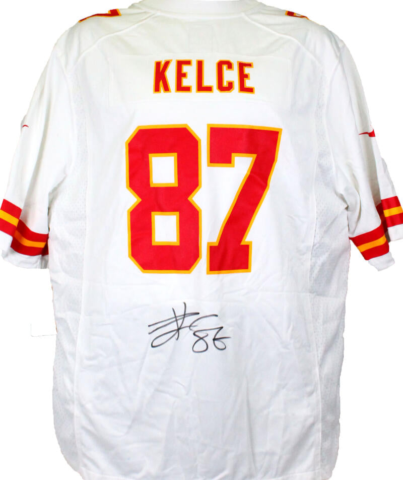 Travis Kelce Signed Kansas City Black Large Football Jersey (Beckett)