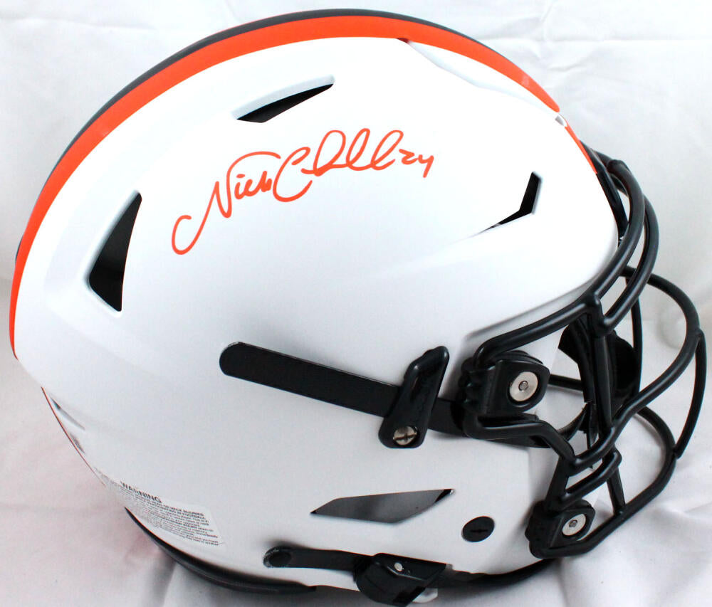 Nick Chubb Autographed Cleveland Browns F/S Lunar SpeedFlex Helmet