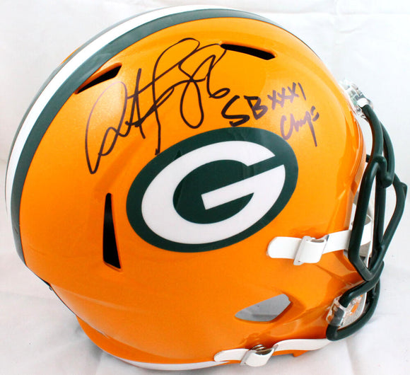 Antonio Freeman Autographed Green Bay Packers F/S Speed Helmet w/SB Champs-Beckett W Hologram *Black Image 1