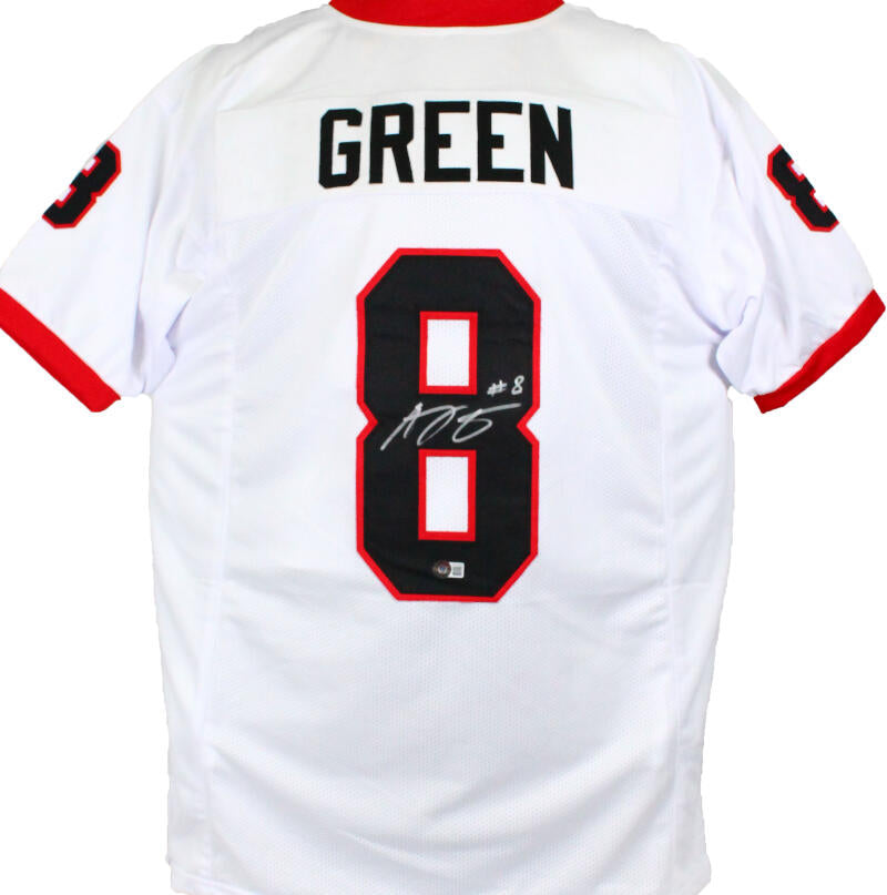 The Jersey Source AJ Green Autographed White College Style Jersey- Beckett W Hologram *Silver