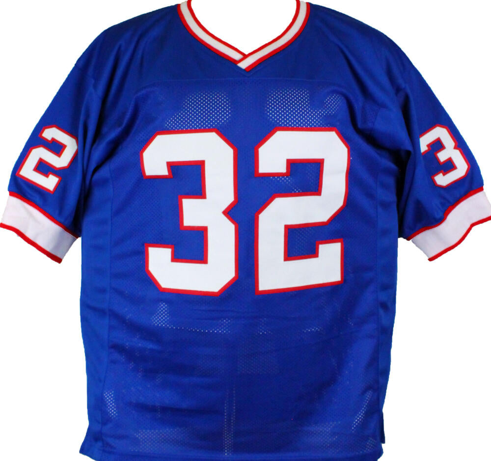 O.J. Simpson Autographed Blue Pro Style STAT Jersey- JSA W Black