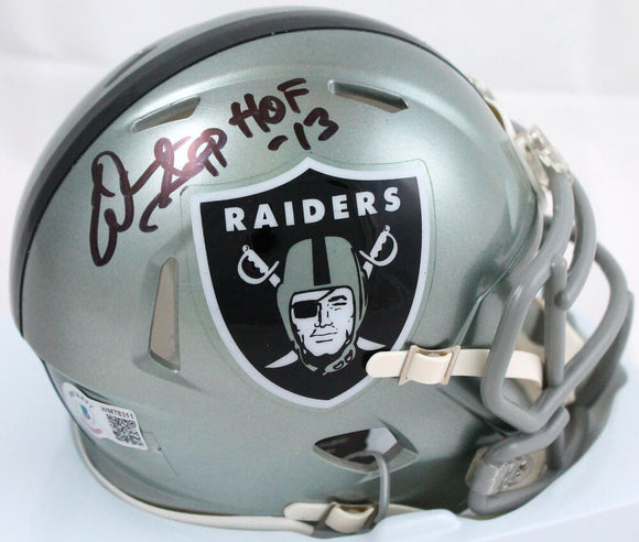 Warren Sapp Autographed Oakland Raiders Flash Speed Mini Helmet w/HOF-Beckett W Hologram *Black Image 1