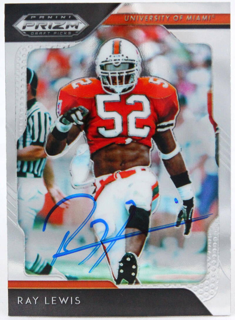 Ray Lewis Autographed Miami Hurricanes (Orange #52) Deluxe Framed