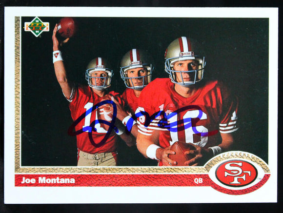 1991 Upper Deck #54 Joe Montana SF 49ers Autograph Beckett Authenticated Image 1