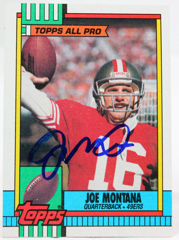 1990 Topps #13 Joe Montana SF 49ers Autograph Beckett Authenticated  Image 1