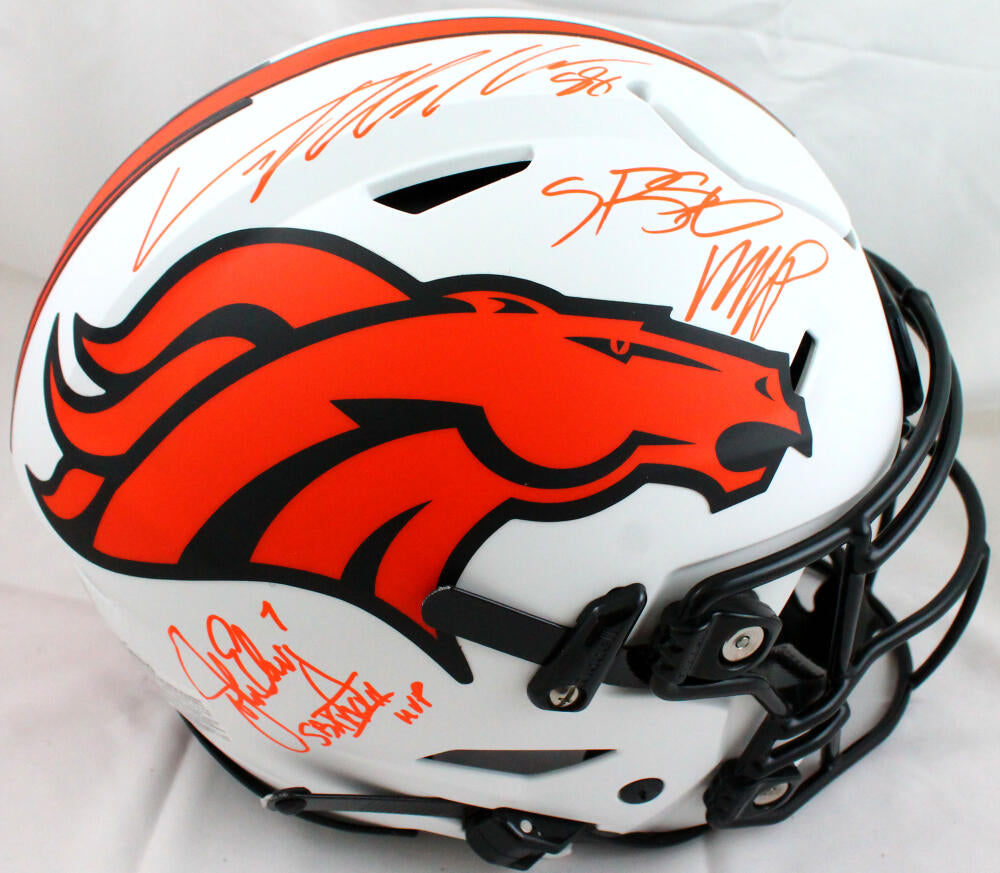 John Elway Denver Broncos Autographed Riddell Lunar Eclipse Speed Authentic  Helmet with Multiple Inscriptions - Limited Edition of 7