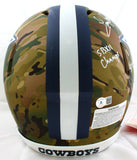 Tony Dorsett Autographed Dallas Cowboys F/S Camo Speed Authentic Helmet w/5 Stats- Beckett W Hologram *White Image 7